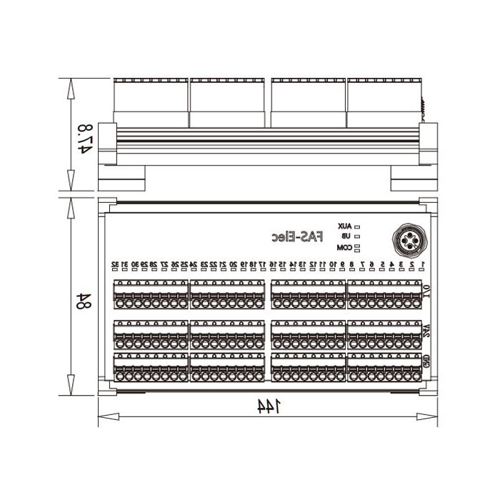 IP20, IO-Link Hub, PNP, 32DI, terminal module, 00BH13